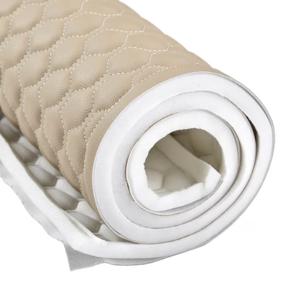 EverSoft™ Tan Hexagon Stitched Foam Backed Vinyl