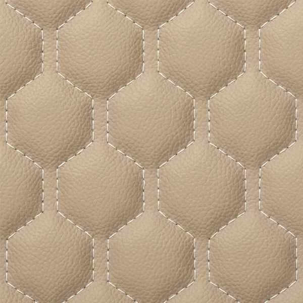 EverSoft™ Tan Hexagon Stitched Foam Backed Vinyl