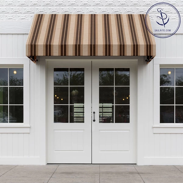 Sunbrella® Awning Stripe 4776-0000 Chocolate Chip Fancy 46" Fabric