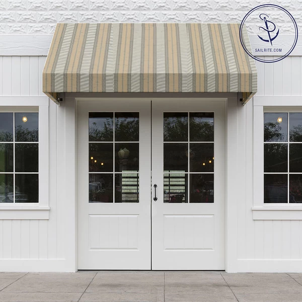 Sunbrella® Awning Stripe 4777-0000 Grey/Beige Chip Fancy 46" Fabric