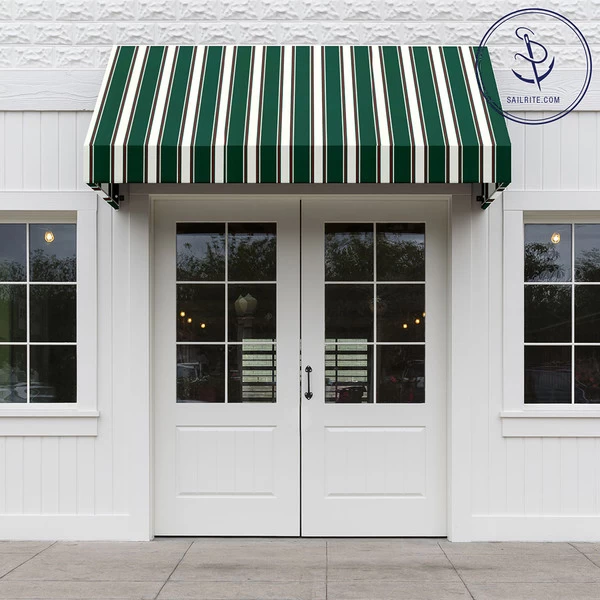 Sunbrella® Awning Stripe 4790-0000 Forest Green Fancy 46" Fabric
