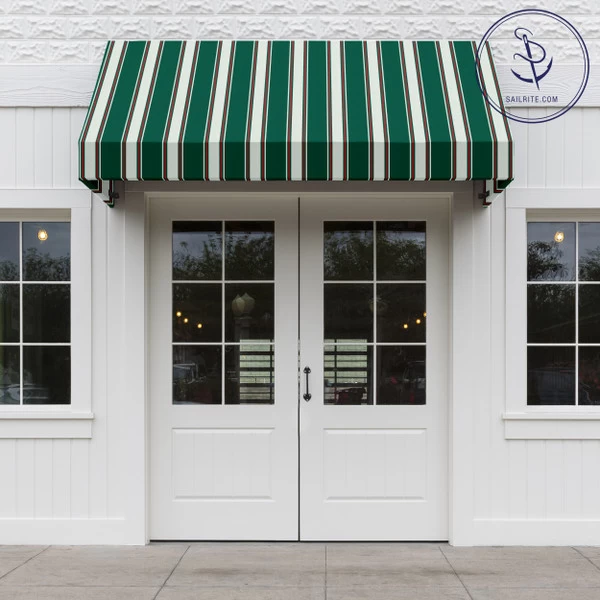 Sunbrella® Awning Stripe 4790-0000 Forest Green Fancy 46" Fabric