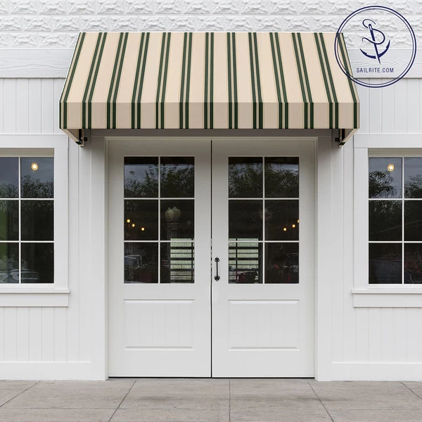 Sunbrella® Awning Stripe 4923-0000 Black Forest Fancy 46" Fabric