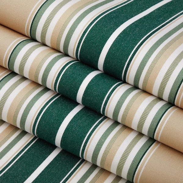 Sunbrella® Awning Stripe 4932-0000 Forest Green/Beige/Natural Fancy 46" Fabric
