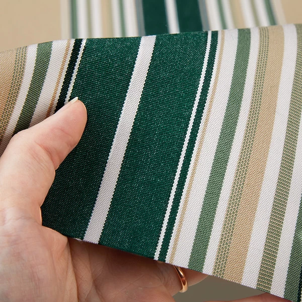 Sunbrella® Awning Stripe 4932-0000 Forest Green/Beige/Natural Fancy 46" Fabric