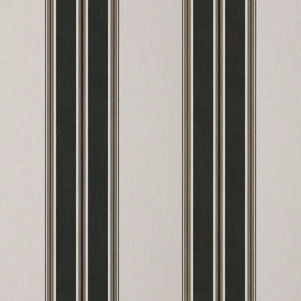 Sunbrella® Awning Stripe 4946-0000 Black/Taupe Fancy 46" Fabric