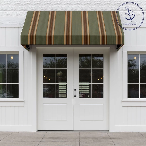 Sunbrella® Awning Stripe 4949-0000 Forest Vintage Bar 46" Fabric