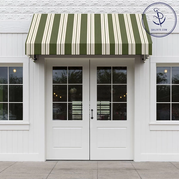 Sunbrella® Awning Stripe 4955-0000 Fern Classic 46" Fabric