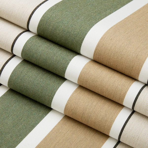 Sunbrella® Awning Stripe 4959-0000 Fern/Heather Beige Block 46" Fabric
